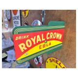 Porcelain steel "Royal Crown Cola" flange sign