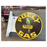 Metal double sided flange sign - Poly Gas