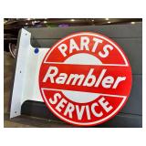 Metal double sided flange sign - Rambler Parts & Service