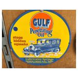 Porcelain steel "GULF" sign, 12"