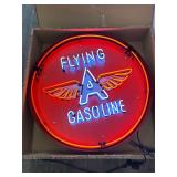 Neon "Flying A".  Large 36" diameter can sign