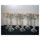 Lot - (6) Antique Bohemian Moser Glasses