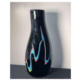 Vintage Chinese Black Lacquered Vase