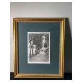Framed and Signed Antique Etching by Virgilio Faiui