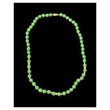 Antique Jade and 14k Gold Bead Necklace - 18"