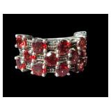 Sterling Silver Garnet Ring STS Jewels Inc. - Size: 6.75