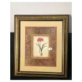 Framed Botanical Print of Amaryllis Flower with Bulb