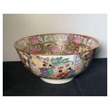 Large Vintage Chinese Porcelain Bowl Famille Rose - Numbered