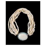 Antique Bone and Copper Multi-Strand Necklace