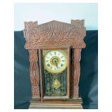 Antique Ingraham Carved Mantle Clock