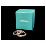 EFFY Sterling Silver and 18k Gold Scroll Hoop Earrings