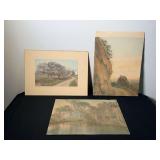 (3) Antique Wallace Nutting Lithographs