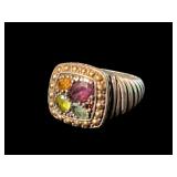 EFFY BH Balissima Sterling Silver and 18k Gold Multi Gemstones Ring - Size 7