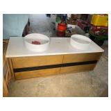 Double Sink Vanity with Wood Cabinet and Storage Drawers