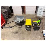 Lot - Spreader, (2) Tool bins with Accessories