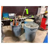 (2) Trash Bins with Assorted Tools and a Spill Kit
