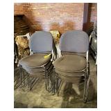 Lot - (8) Padded Fabric Seat Stackable Chairs