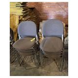 Lot - (8) Padded Fabric Seat Stackable Chairs