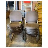 Lot - (10) Padded Fabric Seat Stackable Chairs