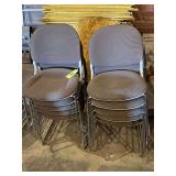 Lot - (10) Padded Fabric Seat Stackable Chairs