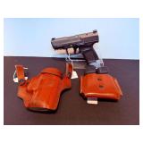 Canik TP9 Elite SC 9mm Para Pistol with (3) Additional Magazines, Leather Holster and Leather Magazine Holster