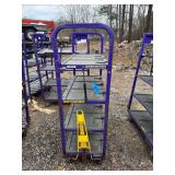 Towable Industrial 4-Tier Rolling Cart with Adjustable Top Shelf- 70in H x 47in L x 22in W