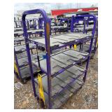 Towable Industrial 4-Tier Rolling Cart with Adjustable Top Shelf- 70in H x 47in L x 22in W