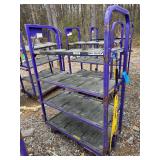 Towable Industrial 4-Tier Rolling Cart with Adjustable Top Shelf- 70in H x 47in L x 22in W