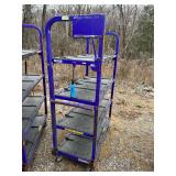 Towable Industrial 4-Tier Rolling Cart with Adjustable Top Shelf- 70in H x 47in L x 22in W