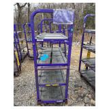 Towable Industrial 4-Tier Rolling Cart with Adjustable Top Shelf- 70in H x 47in L x 22in W