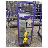 Towable Industrial 4-Tier Rolling Cart with Adjustable Top Shelf- 70in H x 47in L x 22in W