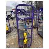 Towable Industrial 4-Tier Rolling Cart with Adjustable Top Shelf- 70in H x 47in L x 22in W