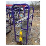 Towable Industrial 4-Tier Rolling Cart with Adjustable Top Shelf- 70in H x 47in L x 22in W