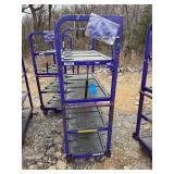 Towable Industrial 4-Tier Rolling Cart with Adjustable Top Shelf- 70in H x 47in L x 22in W