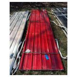 Red Polycarbonate Roof Panels, 12ft L x 3ft W x 8mm Thick - 30 Pieces