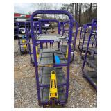 Towable Industrial 4-Tier Rolling Cart with Adjustable Top Shelf- 70in H x 47in L x 22in W