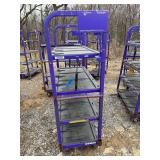 Towable Industrial 4-Tier Rolling Cart with Adjustable Top Shelf- 70in H x 47in L x 22in W