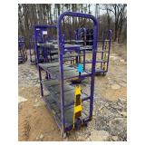 Towable Industrial 4-Tier Rolling Cart with Adjustable Top Shelf- 70in H x 47in L x 22in W