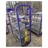 Towable Industrial 4-Tier Rolling Cart with Adjustable Top Shelf- 70in H x 47in L x 22in W