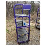 Towable Industrial 4-Tier Rolling Cart with Adjustable Top Shelf- 70in H x 47in L x 22in W