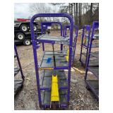 Towable Industrial 4-Tier Rolling Cart with Adjustable Top Shelf- 70in H x 47in L x 22in W