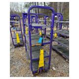 Towable Industrial 4-Tier Rolling Cart with Adjustable Top Shelf- 70in H x 47in L x 22in W