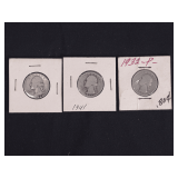 Lot - (3) Silver Washington Quarters