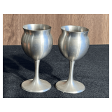 Pair of Norwegian Selandia Pewter Wine Goblets