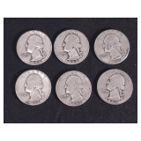 Lot - (6) 1942 and 1944 Washington Quarters