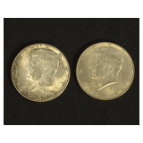 Lot - (2) 1964 Kennedy Half Dollars