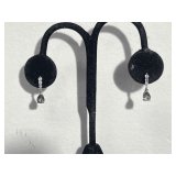 18k White Gold Sapphire Diamond Earrings