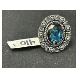 Blue Sapphire Quartz Ring - Size: 6