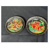 Lot - (2) Bradford Exchange Russian Legends Lacquered Plates
