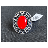 Red Coral Ring - Size: 9